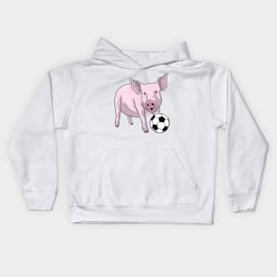 Pig Soccer player Soccer Kids Hoodie